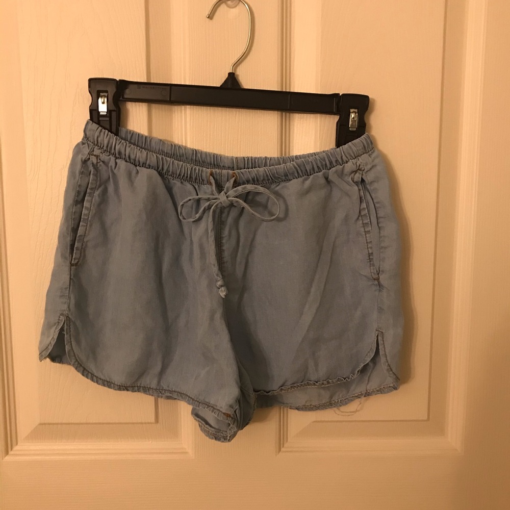 blue shorts